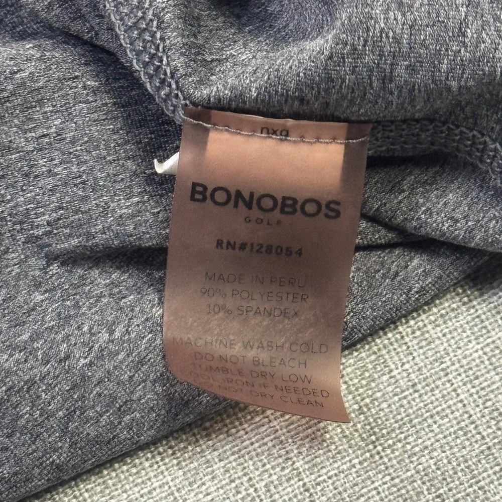 Bonobos Golf Polo Shirt Mens Medium Gray Performance Polyester Spandex Stretch